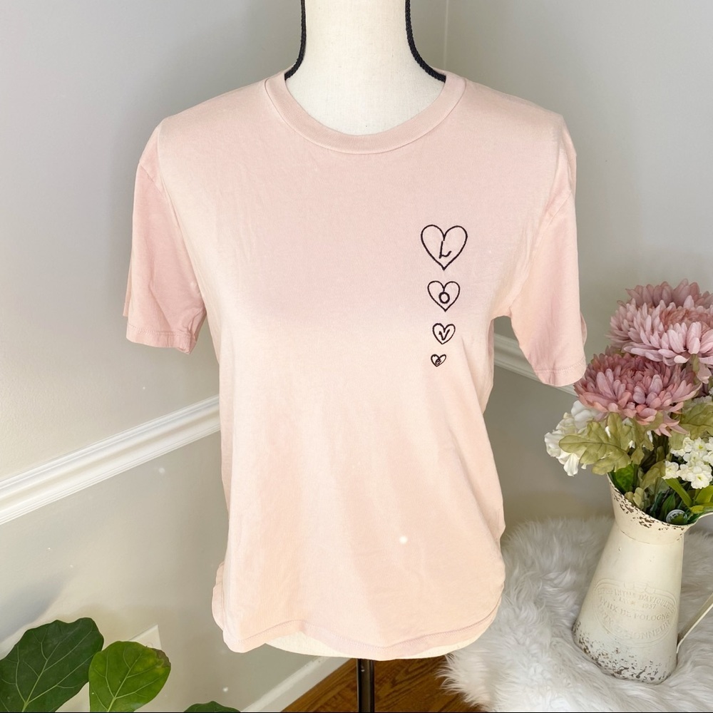Topshop pink short sleeve LOVE TShirt